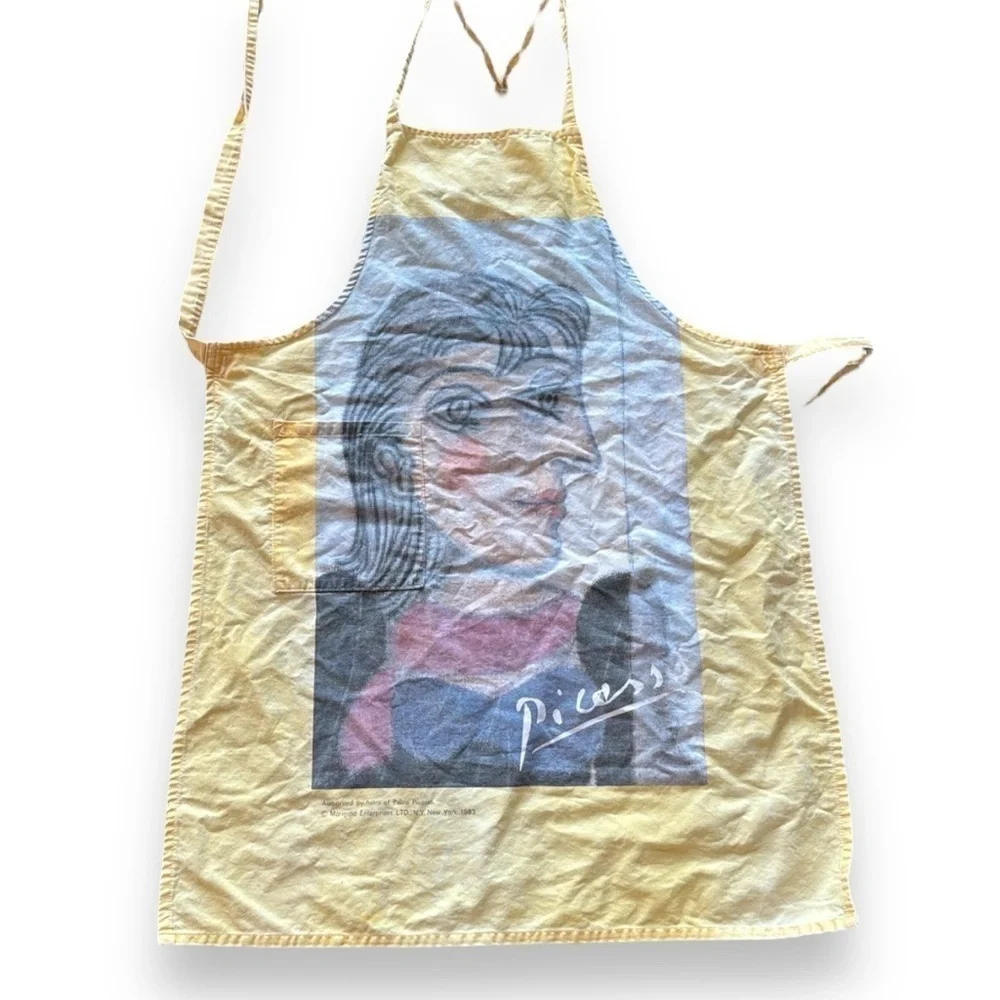 Vintage PABLO PICASSO MARIGOLD Ent. Apron rare yellow authorized by Heirs 1983